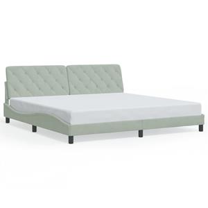 VidaXL Bedframe met hoofdeinde fluweel lichtgrijs 200x200 cm