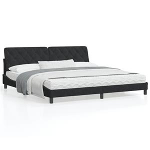 VidaXL Bedframe met hoofdeinde fluweel zwart 200x200 cm