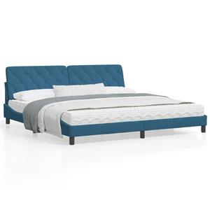 VidaXL Bedframe met hoofdeinde fluweel blauw 200x200 cm