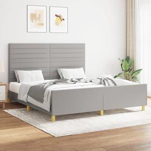 VidaXL Bedframe met hoofdeinde stof lichtgrijs 160x200 cm