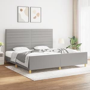 VidaXL Bedframe met hoofdeinde stof lichtgrijs 200x200 cm