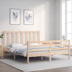 VidaXL Bedframe met hoofdbord massief hout 160x200 cm