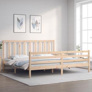 VidaXL Bedframe met hoofdbord massief hout 200x200 cm