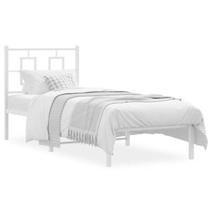 VidaXL Bedframe met hoofdbord metaal wit 80x200 cm