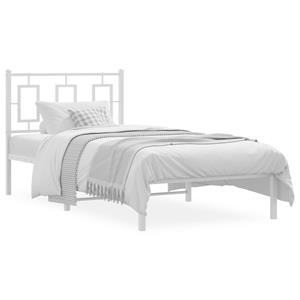 VidaXL Bedframe met hoofdbord metaal wit 90x200 cm