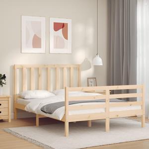 VidaXL Bedframe met hoofdbord massief hout 120x200 cm