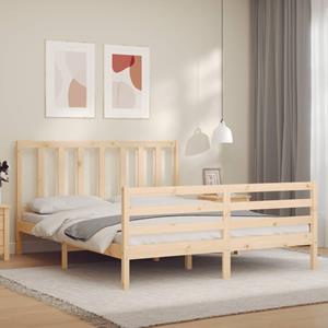 VidaXL Bedframe met hoofdbord massief hout 160x200 cm