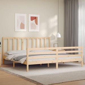 VidaXL Bedframe met hoofdbord massief hout 200x200 cm