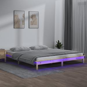 VidaXL Bedframe LED massief hout 150x200 cm