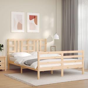 VidaXL Bedframe met hoofdbord massief hout 140x200 cm