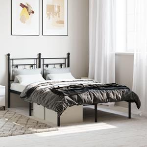 VidaXL Bedframe met hoofdbord metaal zwart 120x190 cm