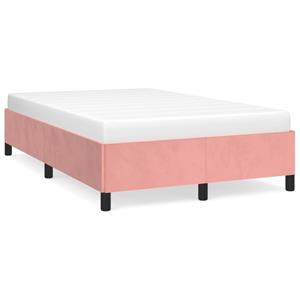 VidaXL Bedframe fluweel roze 120x190 cm