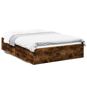 VidaXL Bedframe bewerkt hout gerookt eikenkleurig 140x190 cm