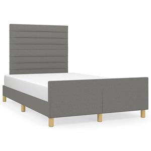 VidaXL Bedframe met hoofdbord stof donkergrijs 120x190 cm