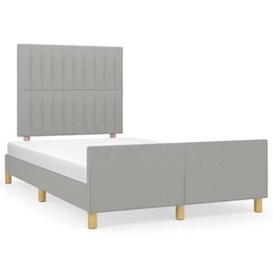 VidaXL Bedframe met hoofdbord lichtgrijs 120x190 cm