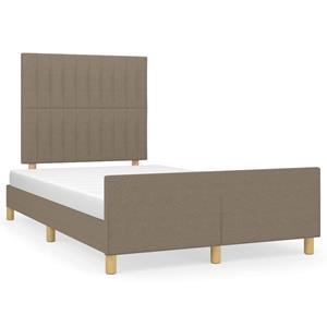 VidaXL Bedframe met hoofdbord stof taupe 120x190 cm