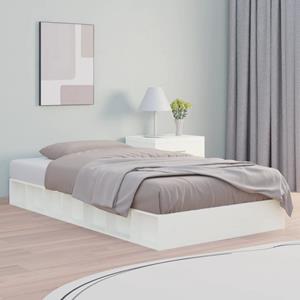 VidaXL Bedframe massief hout wit 120x190 cm