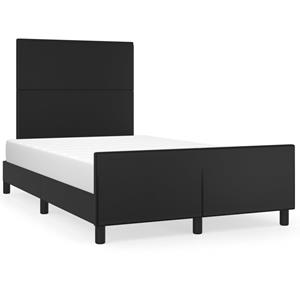 VidaXL Bedframe met hoofdbord kunstleer zwart 120x190 cm