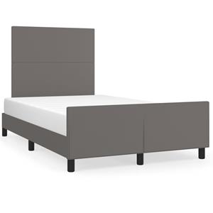 VidaXL Bedframe met hoofdbord kunstleer grijs 120x190 cm