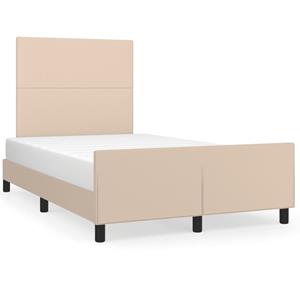 VidaXL Bedframe met hoofdbord kunstleer cappuccinokleurig 120x190 cm