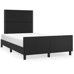 VidaXL Bedframe met hoofdbord kunstleer zwart 120x190 cm