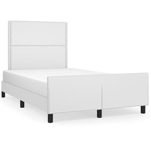 VidaXL Bedframe met hoofdbord kunstleer wit 120x190 cm