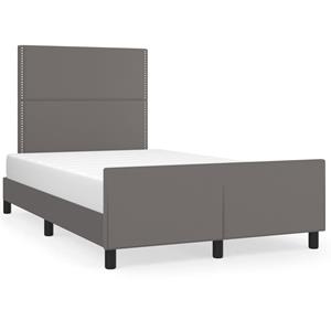 VidaXL Bedframe met hoofdbord kunstleer grijs 120x190 cm