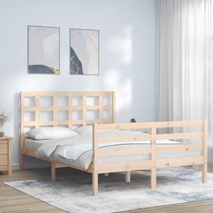 VidaXL Bedframe met hoofdbord massief hout 140x200 cm