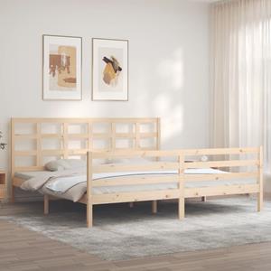 VidaXL Bedframe met hoofdbord massief hout 200x200 cm