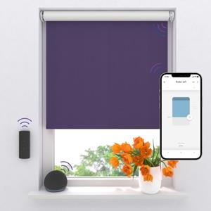 Raamdecoratie.com Elektrisch Rolgordijn Easy Verduisterend - Purple - 80 X 190 Cm - Cmd-03