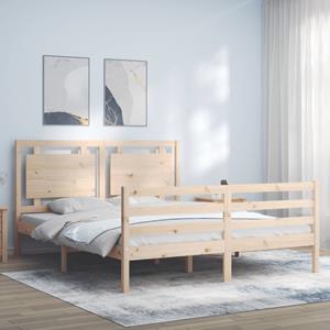 VidaXL Bedframe met hoofdbord massief hout 160x200 cm