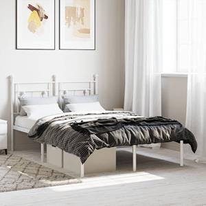 VidaXL Bedframe met hoofdbord metaal wit 120x190 cm