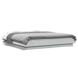 VidaXL Bedframe met LED-verlichting bewerkt hout wit 150x200 cm