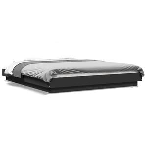 VidaXL Bedframe met LED-verlichting bewerkt hout zwart 150x200 cm