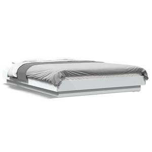 VidaXL Bedframe met LED-verlichting bewerkt hout wit 140x200 cm