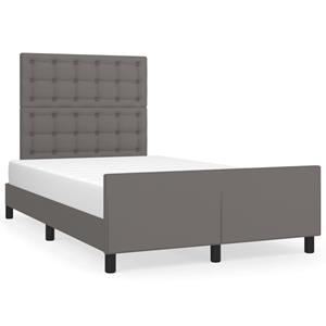 VidaXL Bedframe met hoofdbord kunstleer grijs 120x190 cm