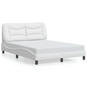 VidaXL Bedframe met hoofdbord kunstleer wit 120x200 cm