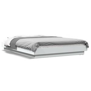 VidaXL Bedframe met LED-verlichting bewerkt hout wit 120x200 cm