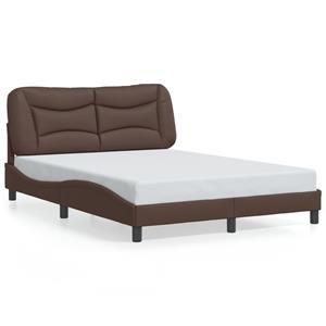 VidaXL Bedframe met hoofdbord kunstleer bruin 120x200 cm