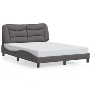 VidaXL Bedframe met hoofdbord kunstleer grijs 120x200 cm