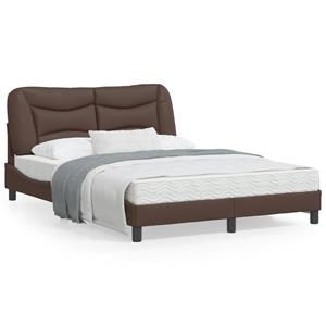 VidaXL Bedframe met hoofdbord kunstleer bruin 140x190 cm