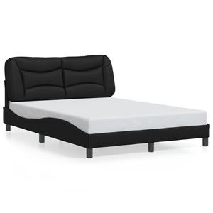 VidaXL Bedframe met hoofdbord kunstleer zwart 140x200 cm