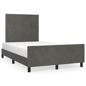 VidaXL Bedframe met hoofdbord fluweel donkergrijs 120x190 cm