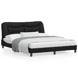 VidaXL Bedframe met hoofdbord kunstleer zwart 160x200 cm