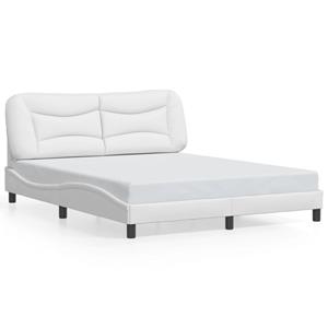 VidaXL Bedframe met hoofdbord kunstleer wit 160x200 cm