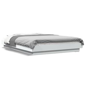 VidaXL Bedframe met LED-verlichting bewerkt hout wit 140x190 cm