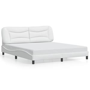 VidaXL Bedframe met hoofdbord kunstleer wit 180x200 cm