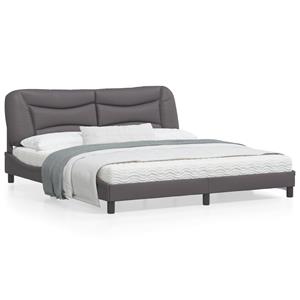 VidaXL Bedframe met hoofdbord kunstleer grijs 180x200 cm