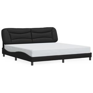 VidaXL Bedframe met hoofdeinde kunstleer zwart 200x200 cm