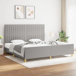 VidaXL Bedframe met hoofdeinde stof lichtgrijs 200x200 cm